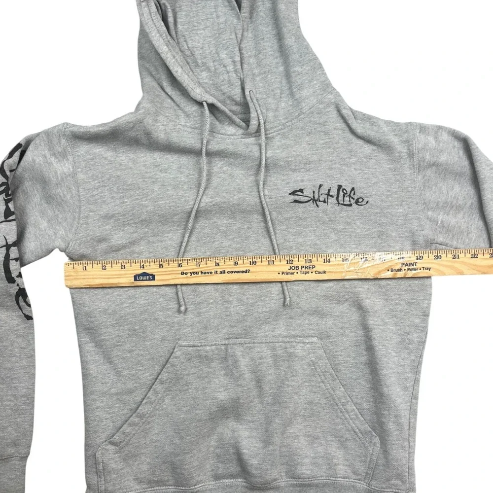 Salt‎ Life Mens Small Gray Hoodie St Kitts Nevis Fishing Flag Graphic Pullover